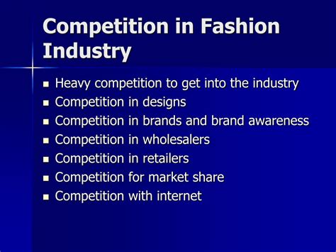 competitive rivalry in fashion industry.